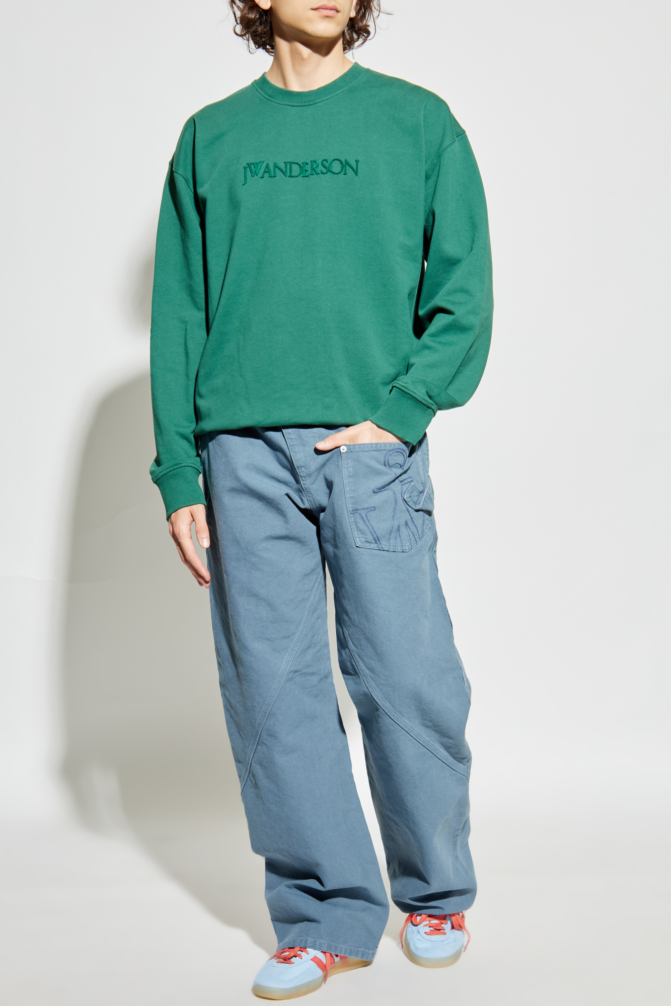 Sweatshirt With Logo, Men's, Green