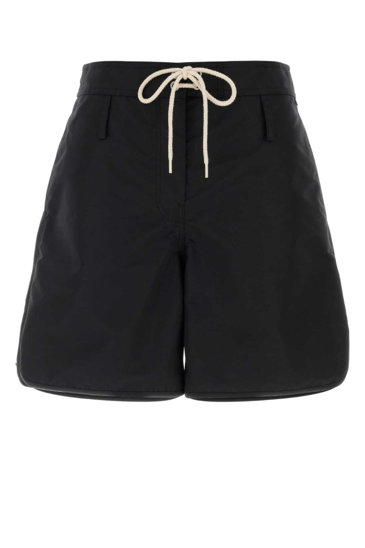 Prada - nylon shorts belt loops button detail pocket