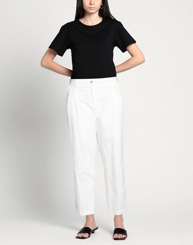 Woman Pants White Size L Cotton