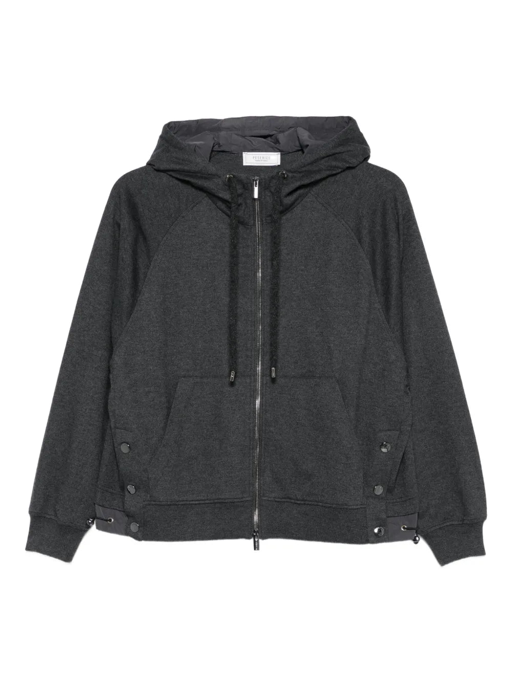 Raglan-Sleeve Zip-Up Hoodie — Charcoal