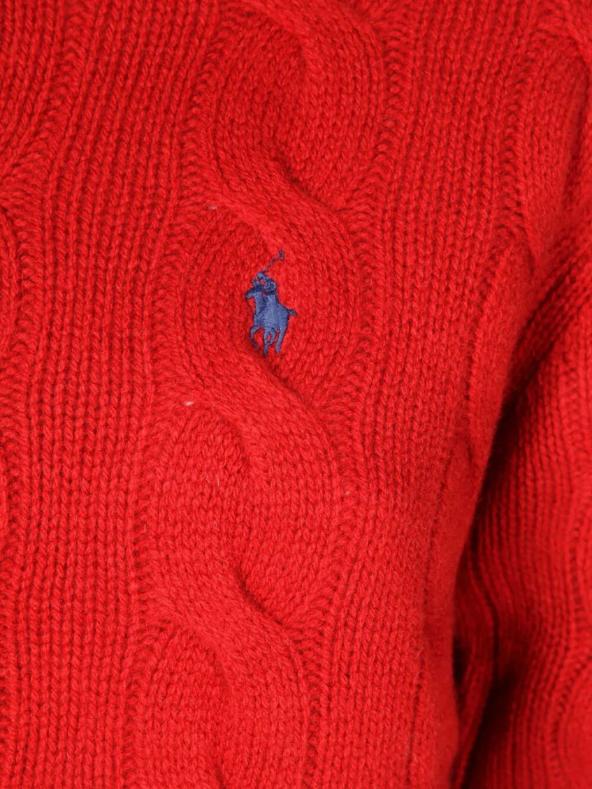 Red Cable-Knit Sweater