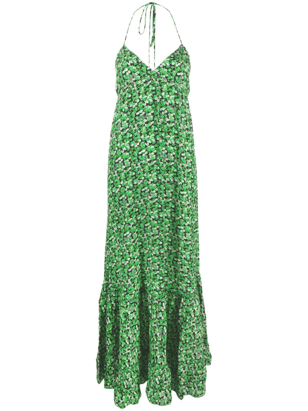 Floral-print halterneck maxi dress - Green