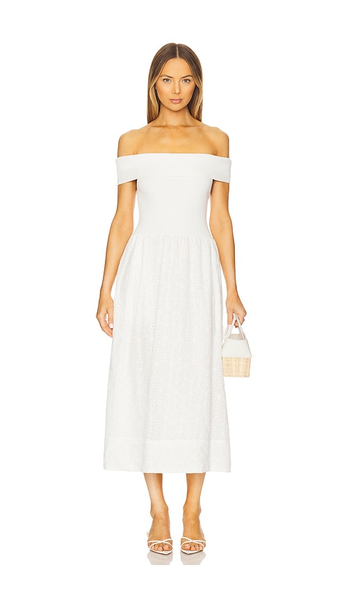 ASTR the Label Mixed Media Off Shoulder Dress in White. - XS also in