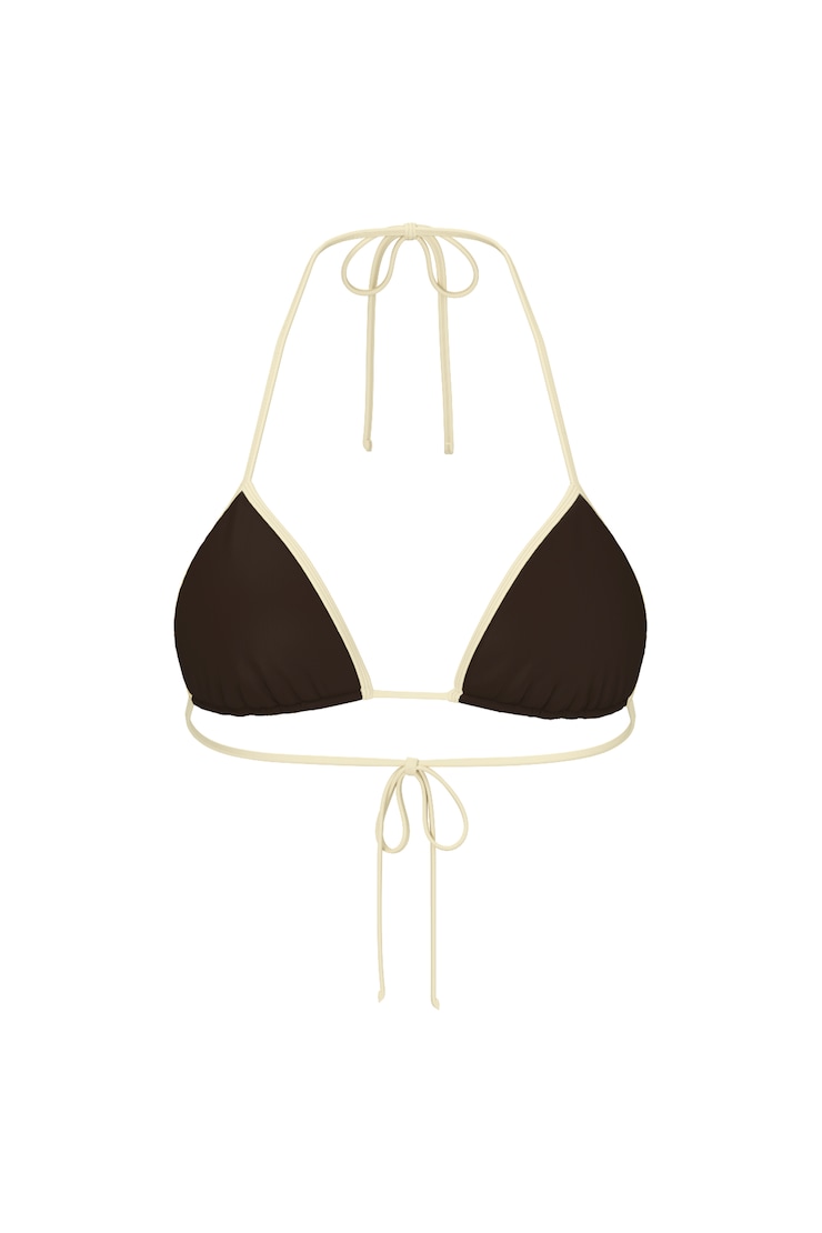 Slider Triangle Bikini Top - Brown - Women Clothing