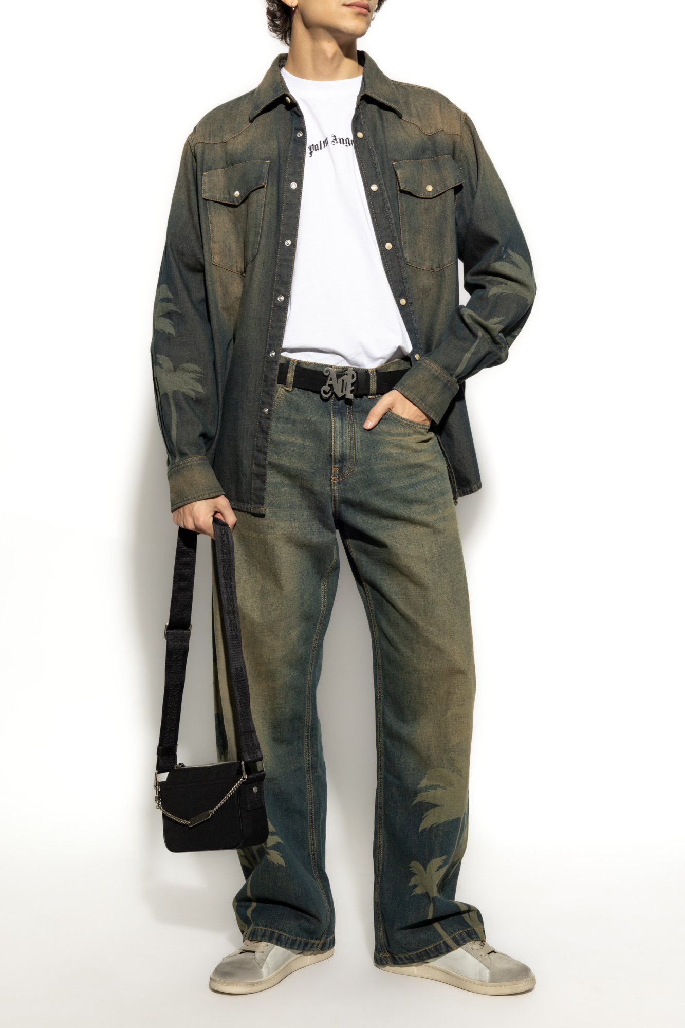 Jeans With Logo, Men's, Navy Blue