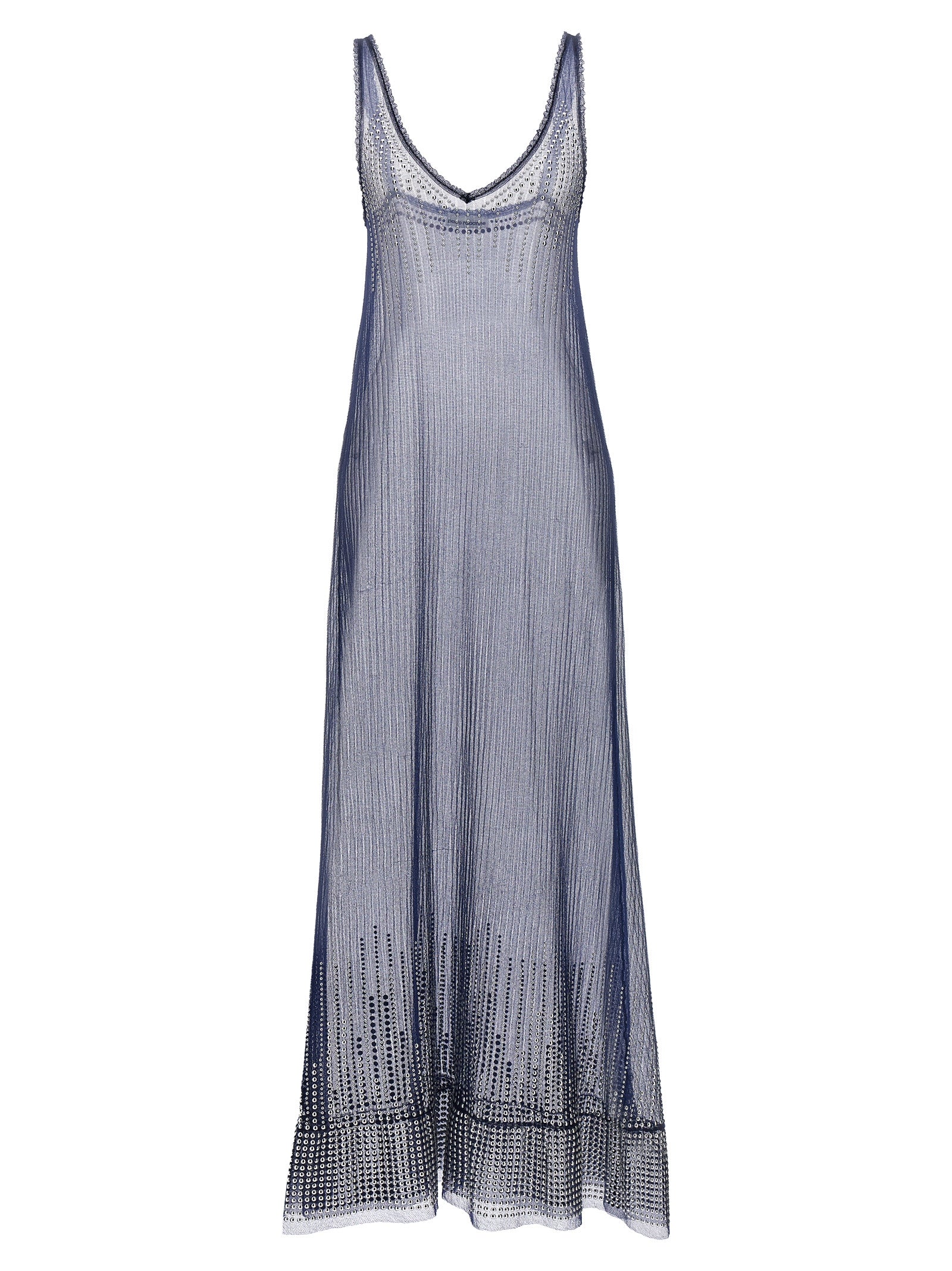Studded Mesh Dress — Blue