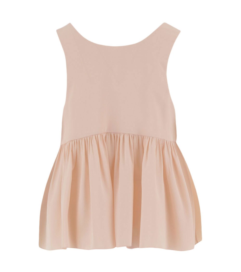 Peplum Tank Top In Silk
