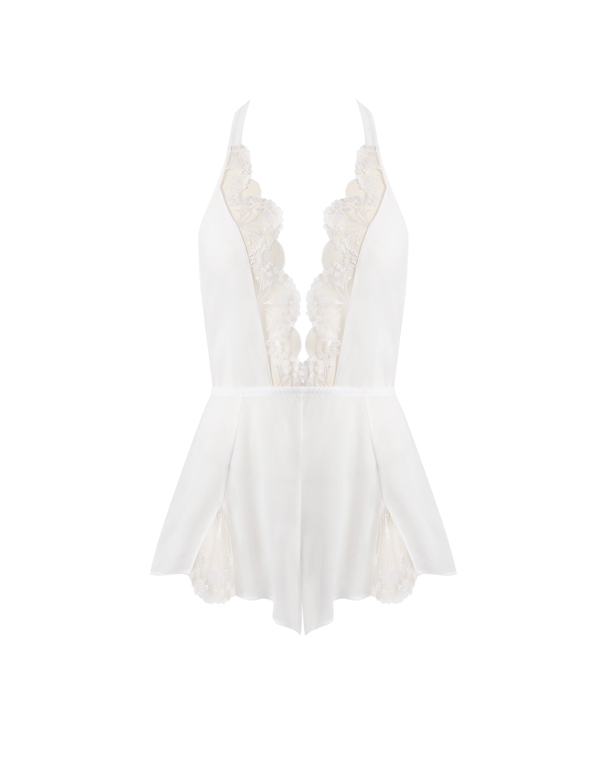 Bluebella Marisa Chiffon Sheer Teddy White