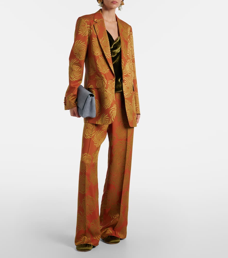 Floral jacquard blazer