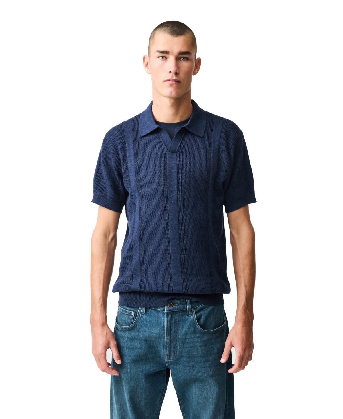 Rodd Gunn Men's Linwood Cotton Knitted Polo Shirt - Ink