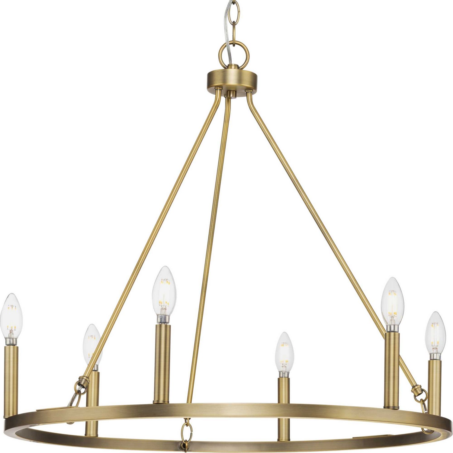 Vintage Brass Six Light Chandelier from the Gilliam Collection