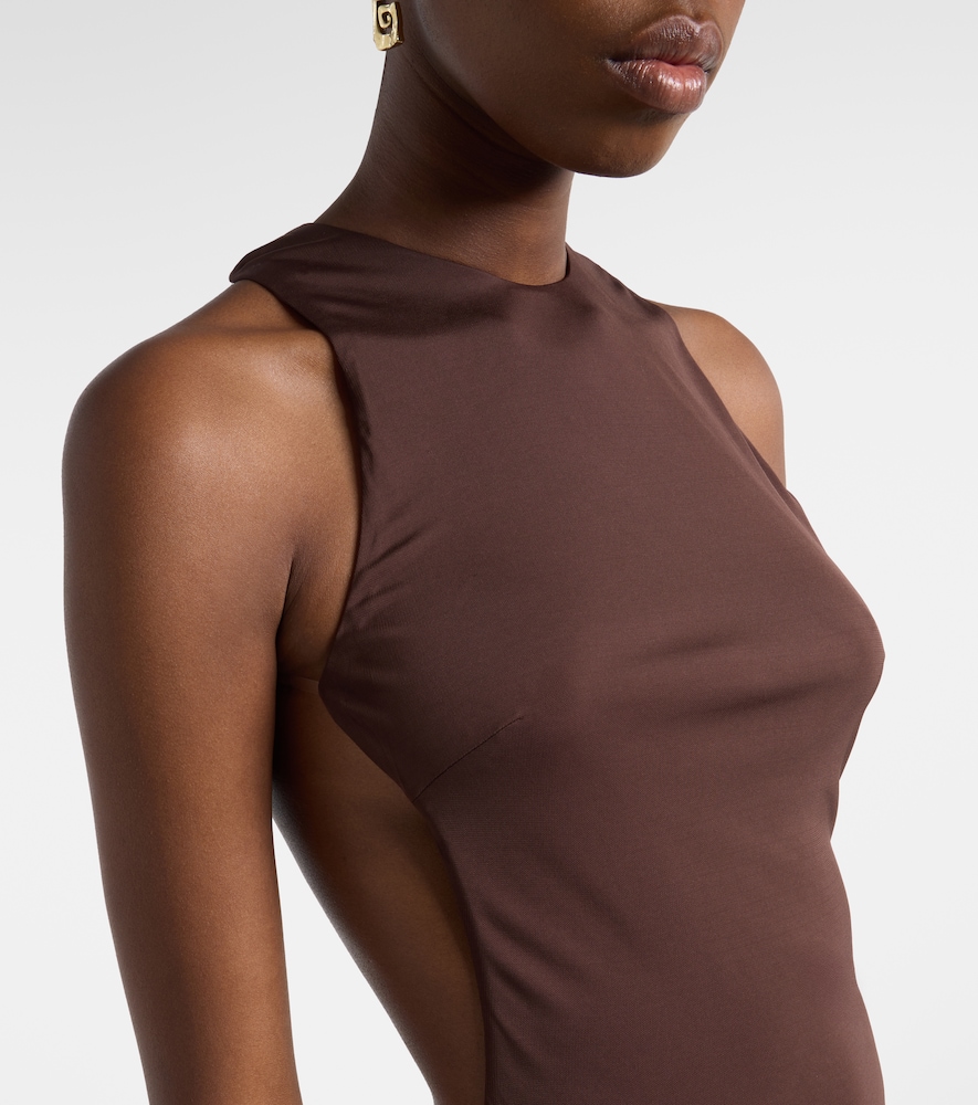 Maha beaded open-back jersey gown