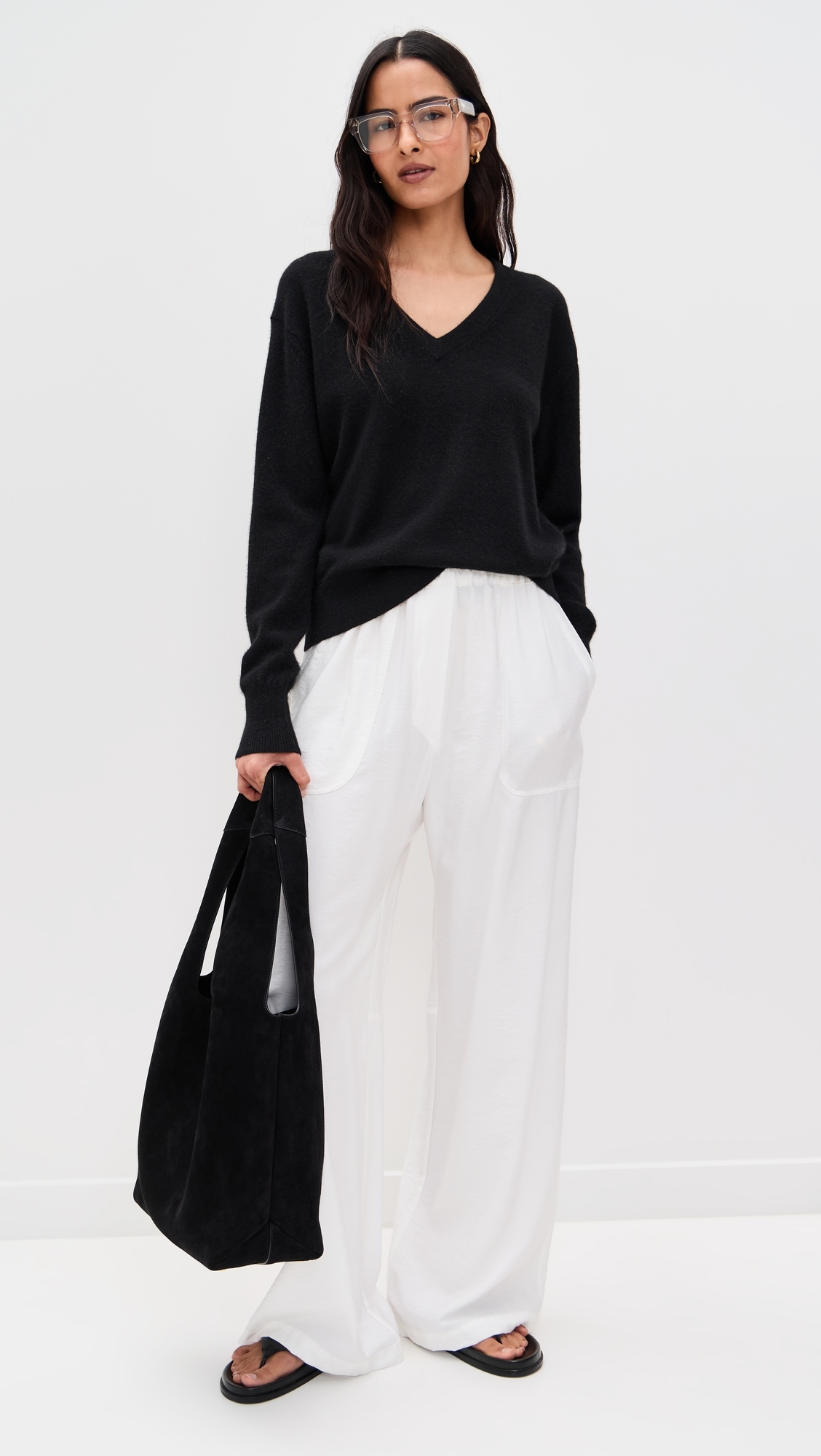 Cashmere V Neck Pullover Black