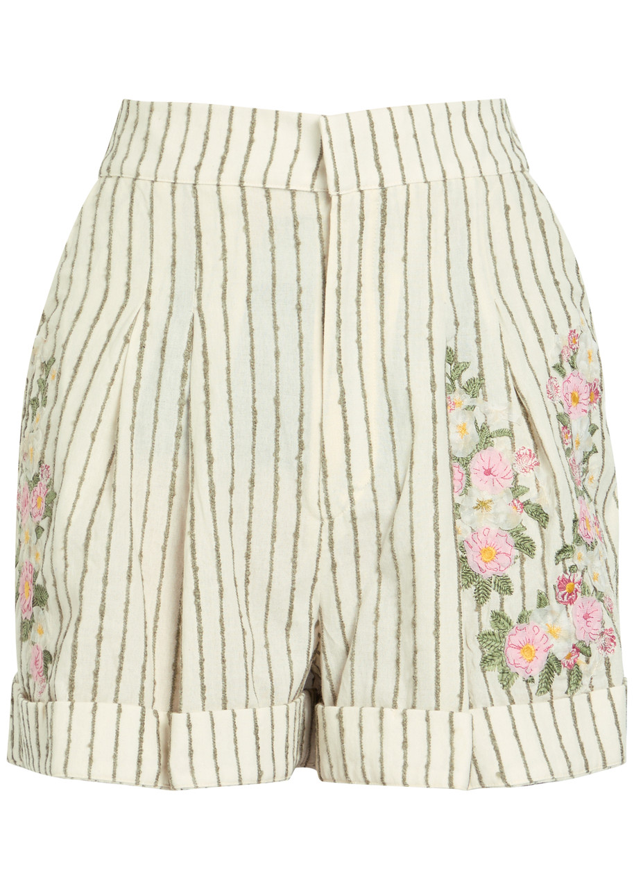 Rommy Embroidered Cotton-blend Shorts