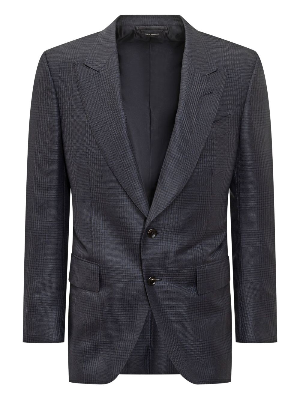 Checked two-button jacket - Black