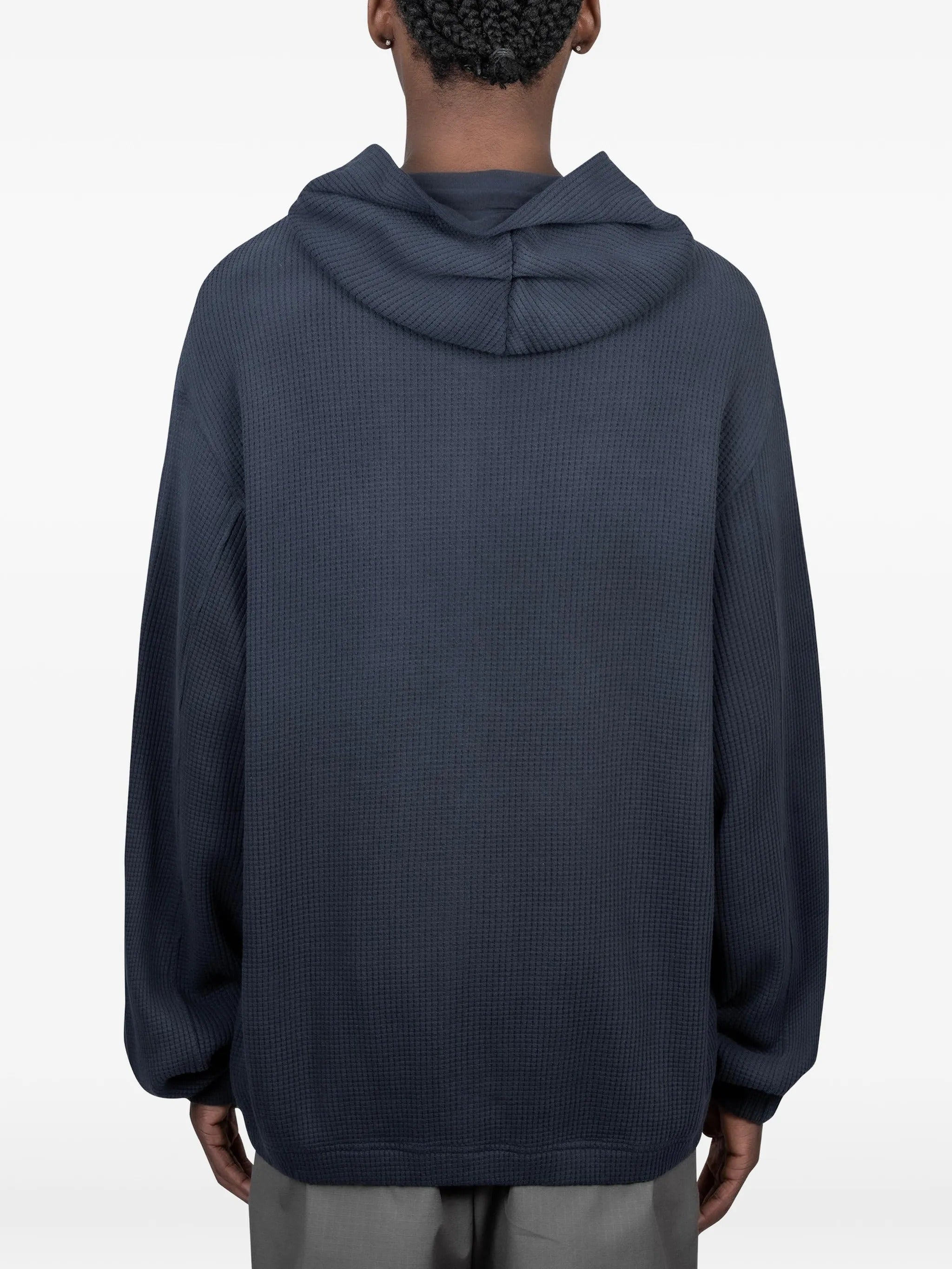 Roa Bee Sun Faded Organic Waffle Zip Up Hoodie