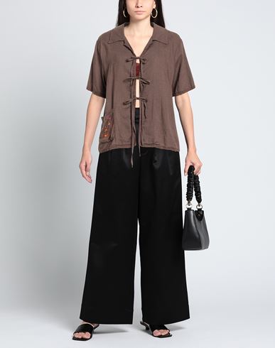 Woman Shirt Brown Size ONESIZE Linen, Viscose