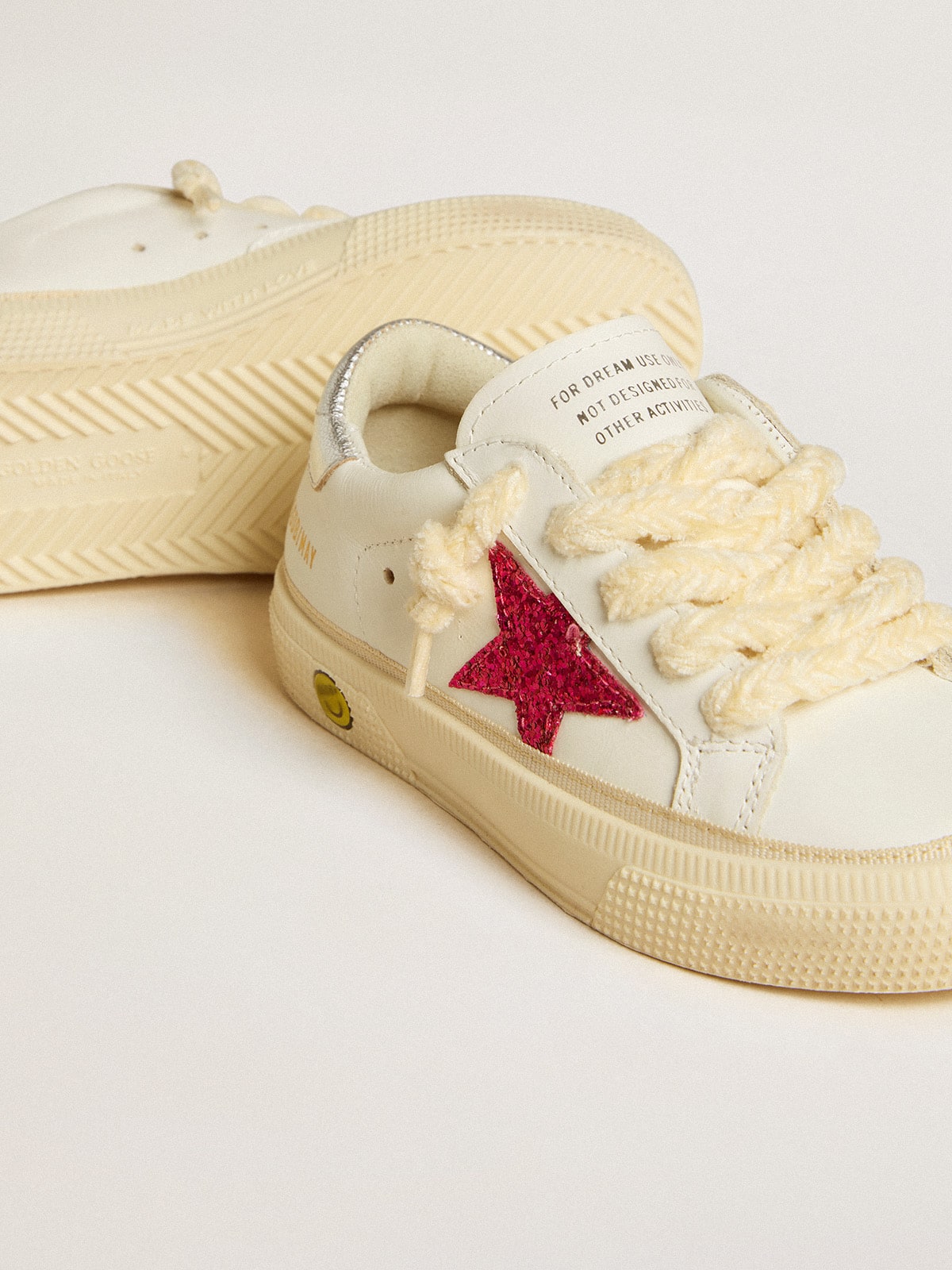Golden Goose - May Young With Fuchsia Glitter Star And Metallic Leather Heel Tab