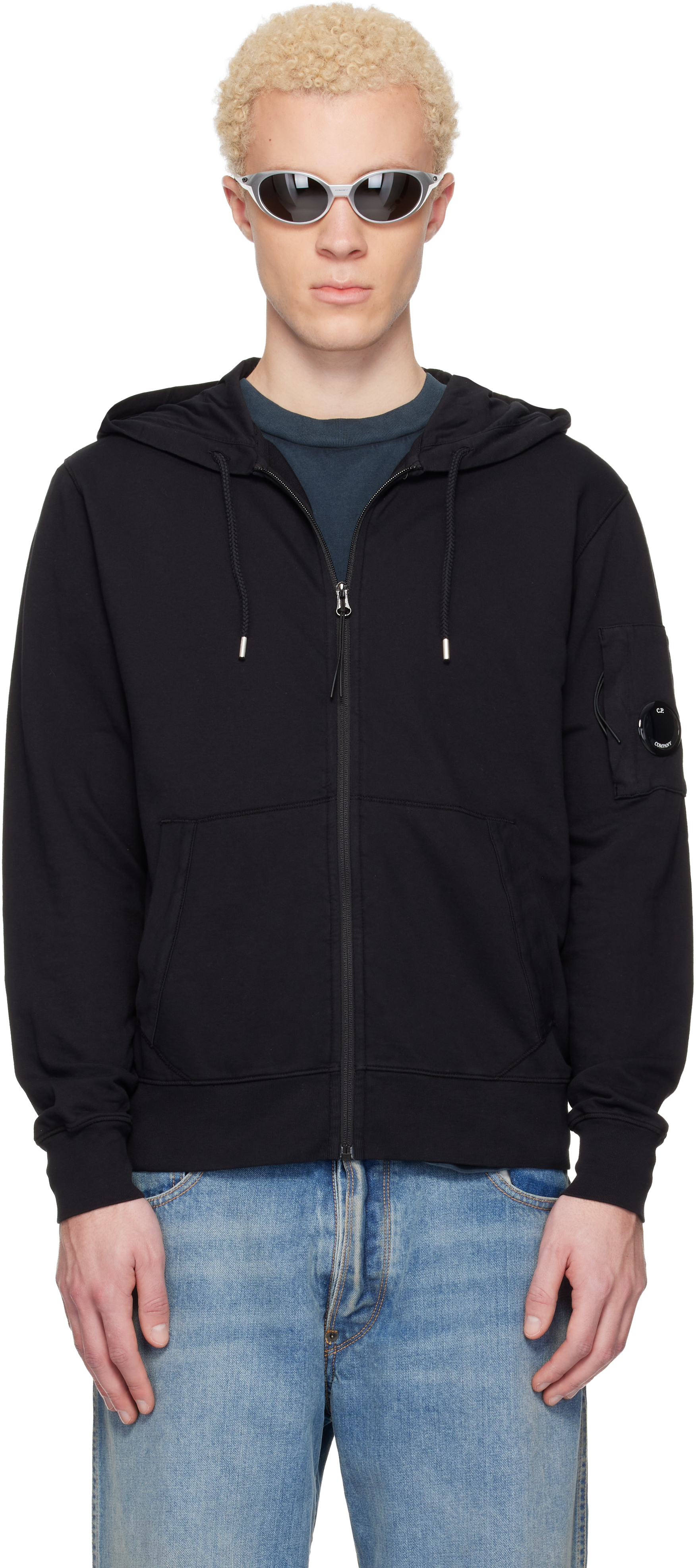 Black Light Fleece Zip Lens Hoodie