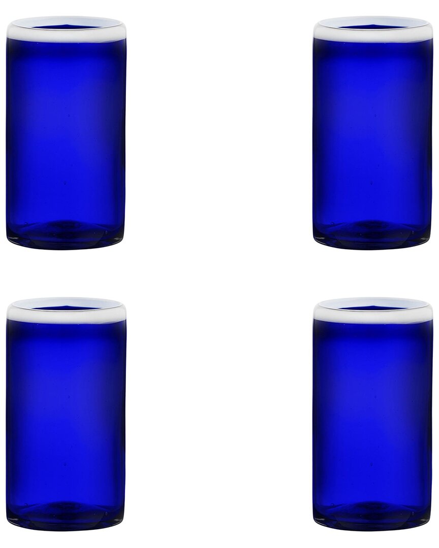 Set Of 4 Leon Mexican Glassware Hiballs