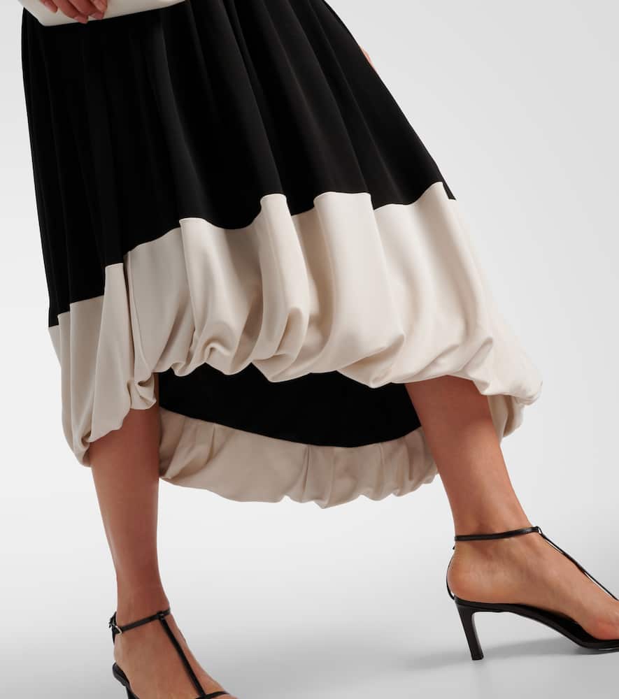 Colorblocked jersey midi dress
