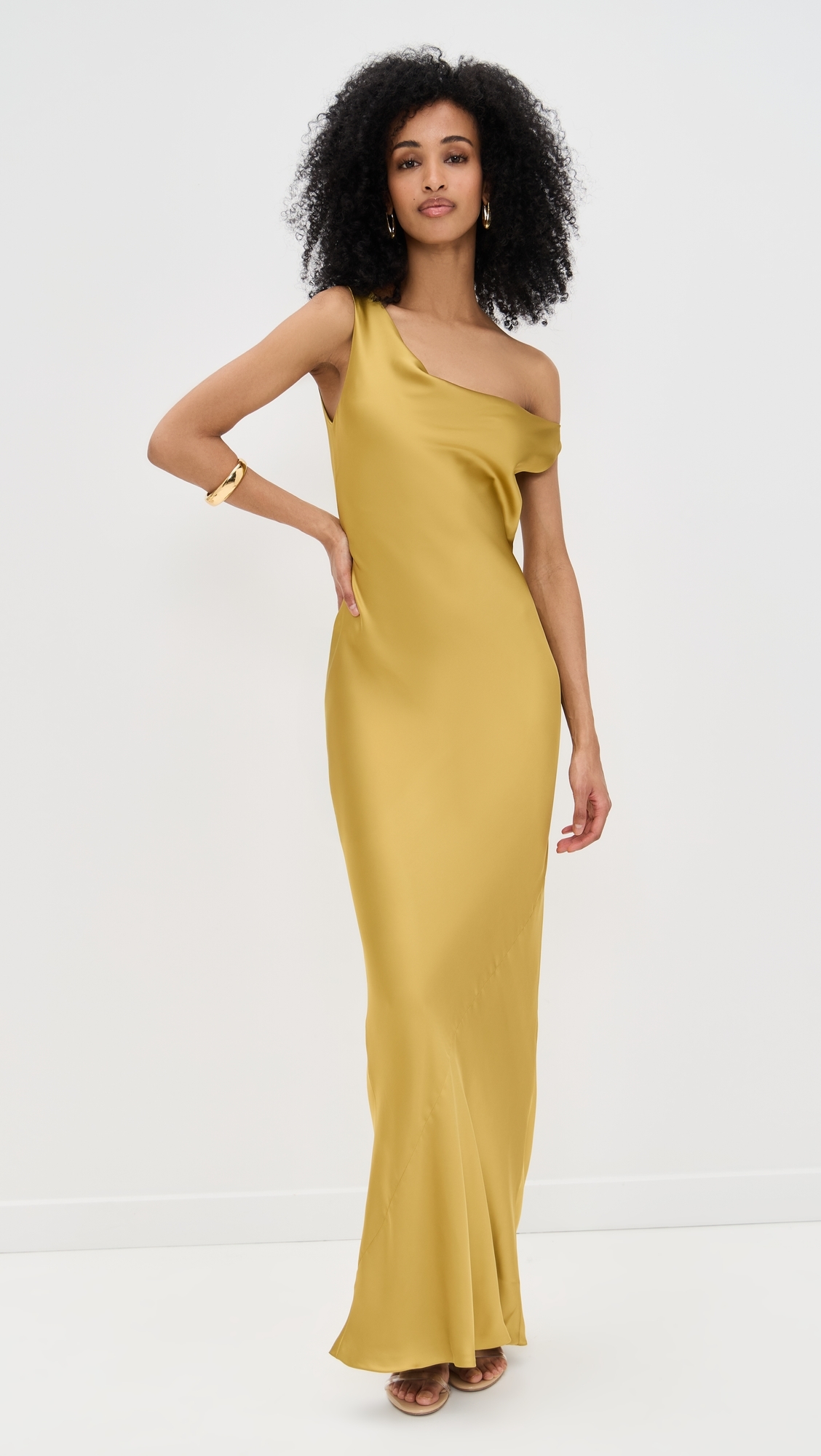 Norma Kamali Drop Shoulder Maria Gown Asparagus 