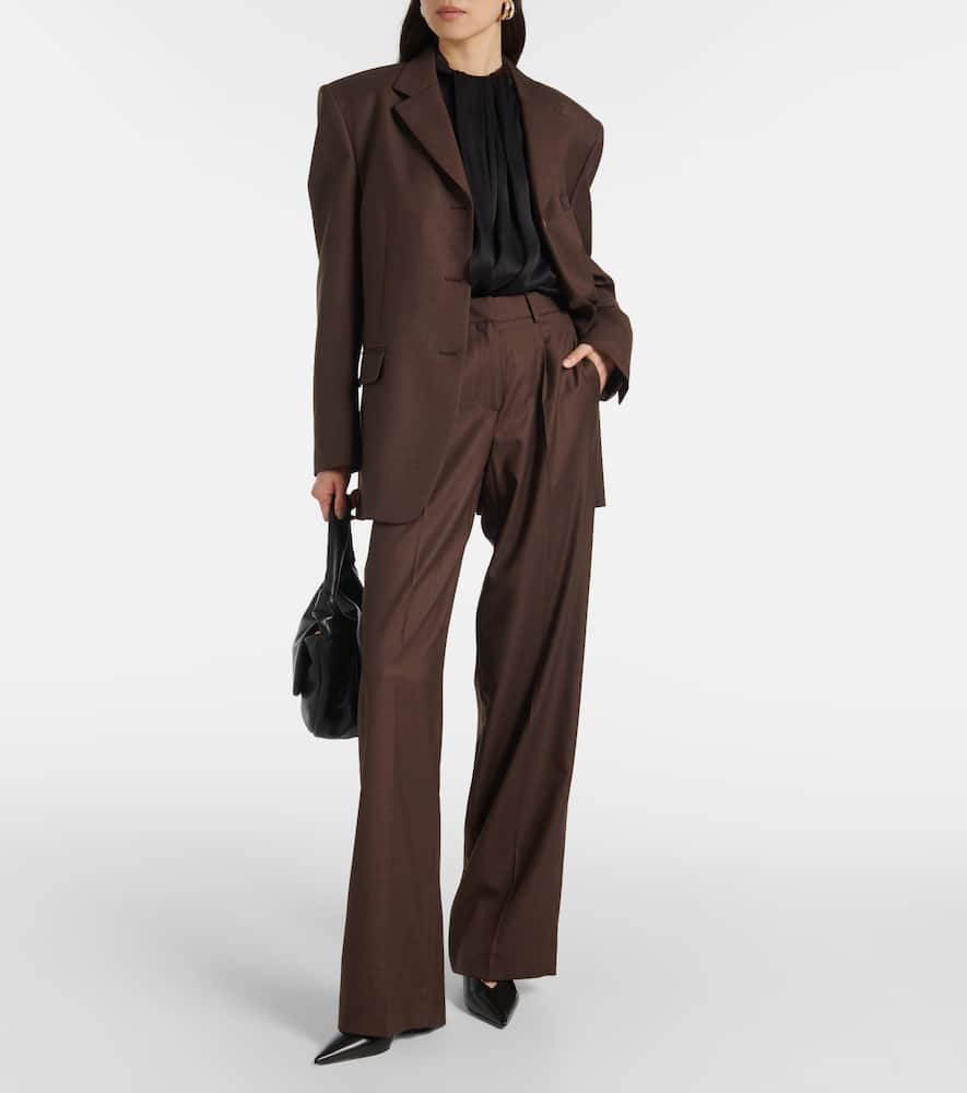 Wool wide-leg pants
