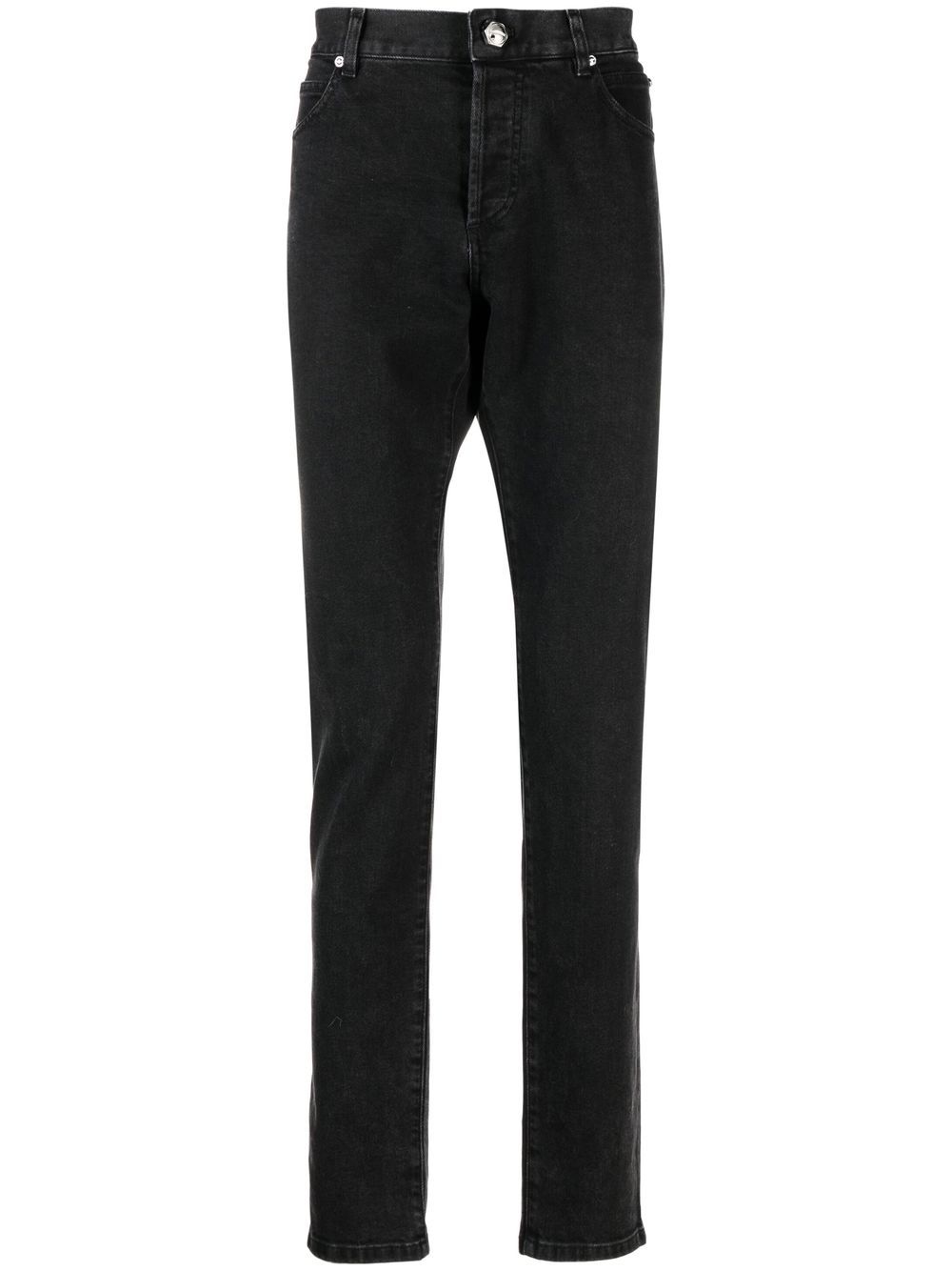 Mid-rise straight-leg jeans - Black