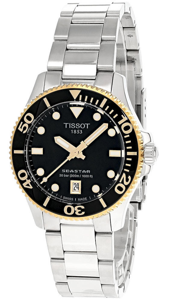 TISSOT Seastar 1000 36MM SS Black Dial Unisex Watch T120.210.21.051.00 / T1202102105100