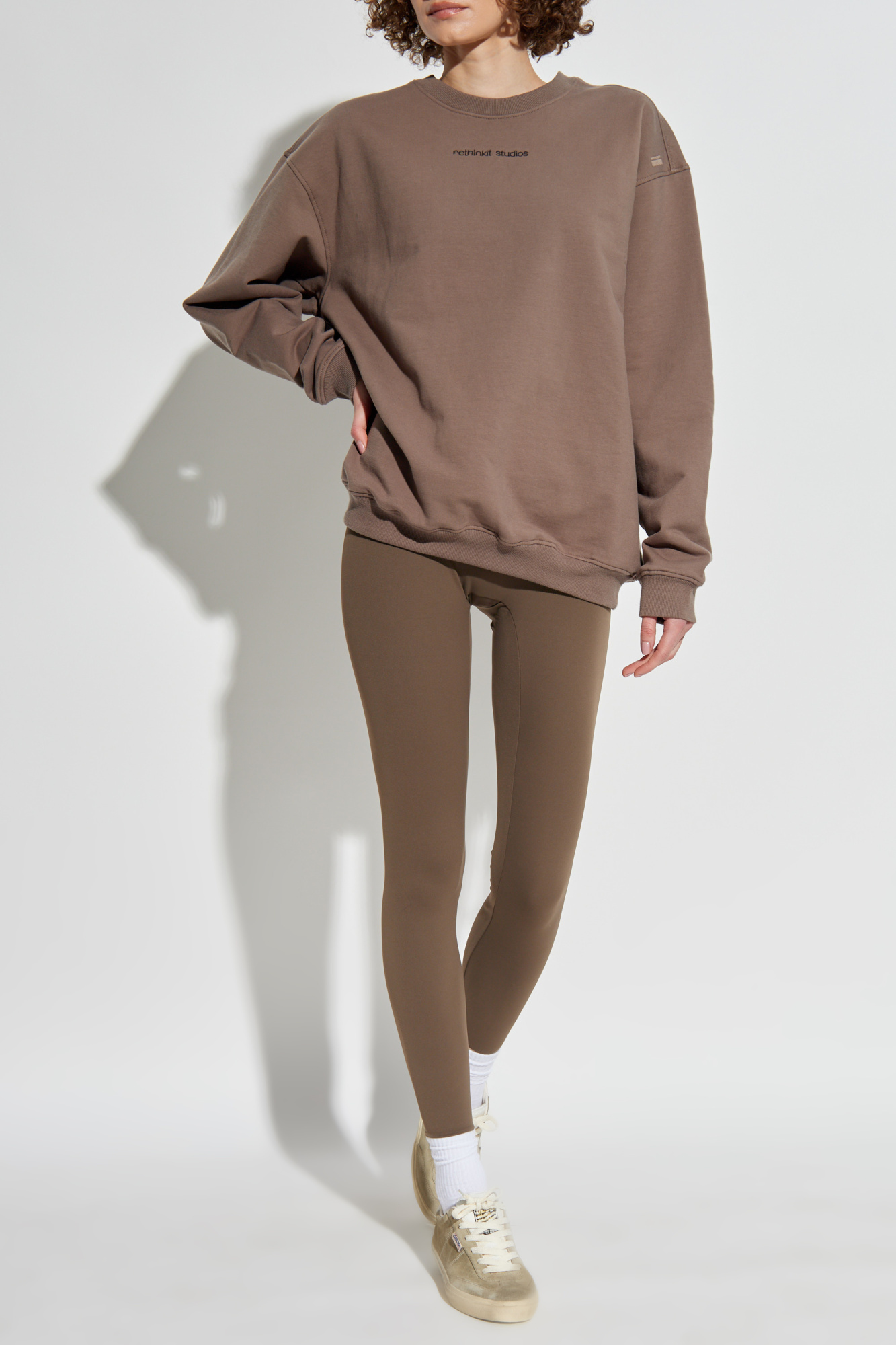 Leggings With Logo, Women's, Brown