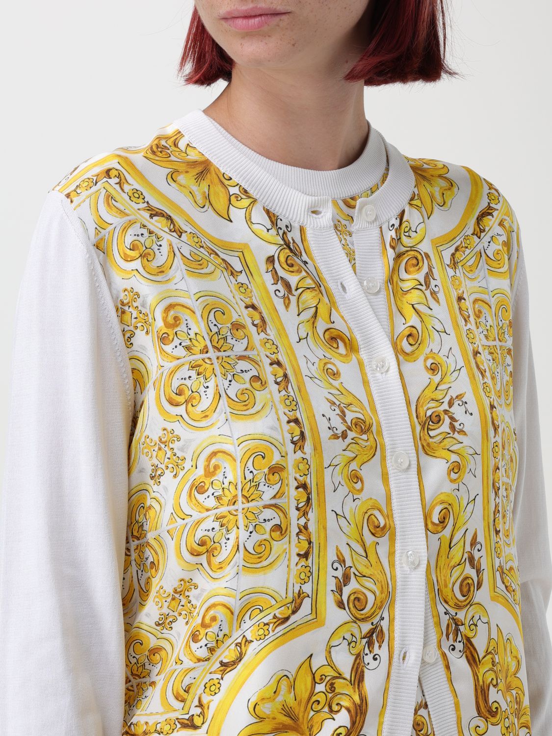 Majolica silk cardigan - White