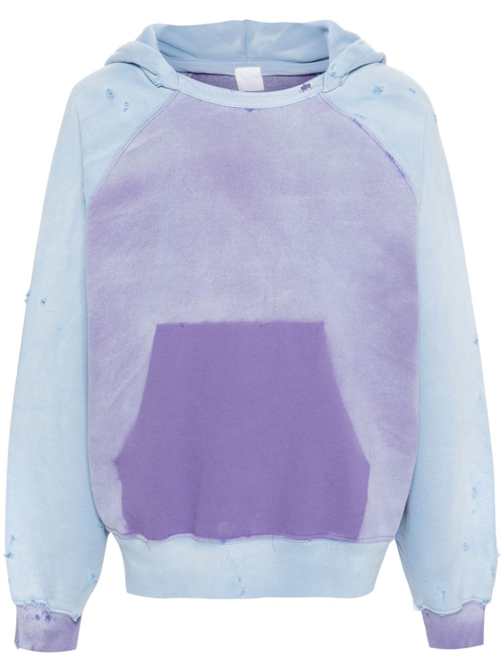 Distressed cotton hoodie - Blue