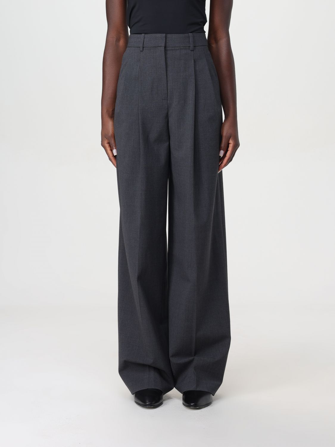 Pleated wide trousers - Neutrals