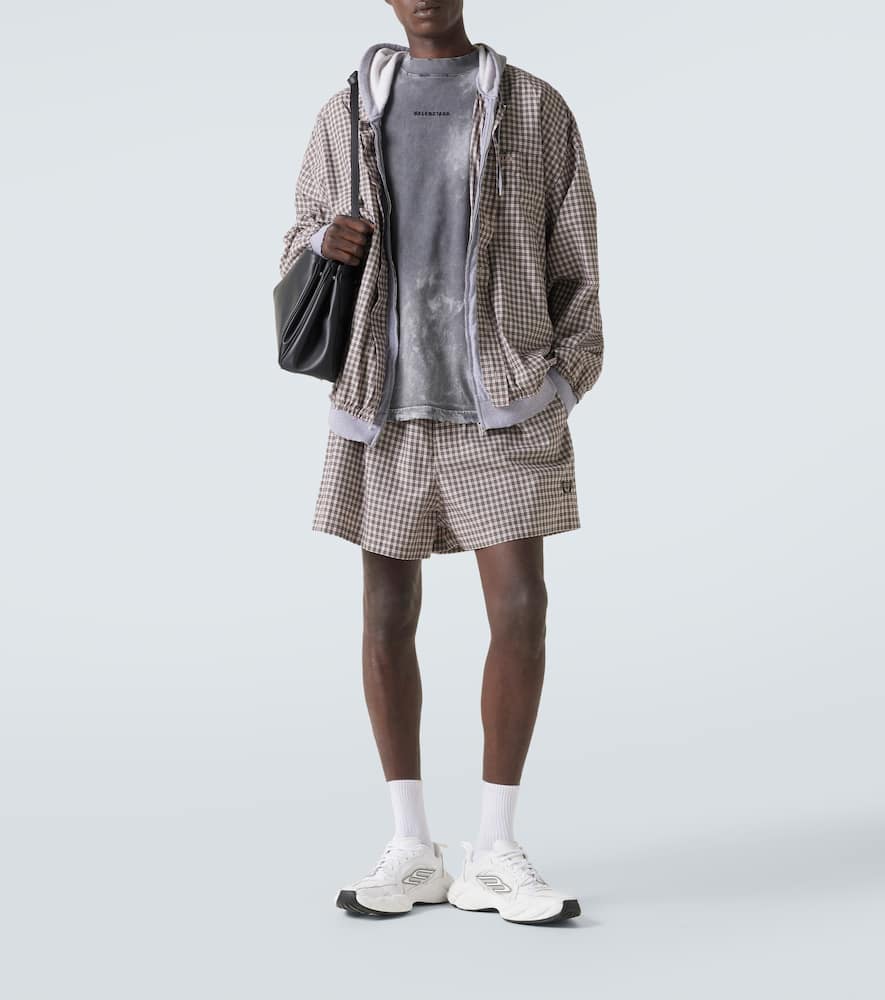 Checked cotton poplin jacket