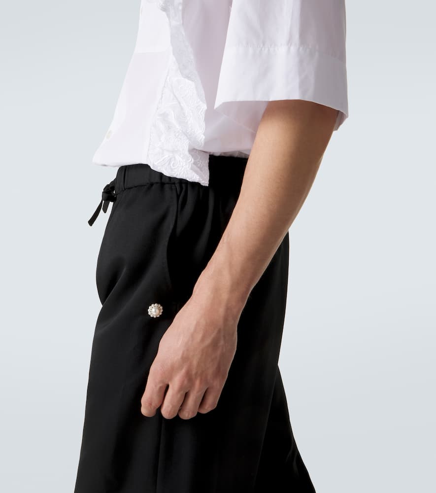 Crêpe satin wide-leg pants