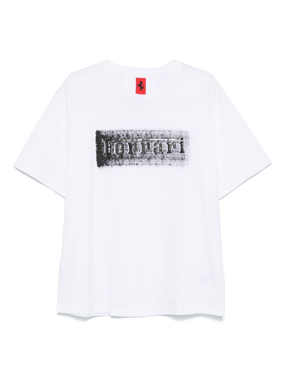 Ferrari logo-graphic cotton T-shirt - White