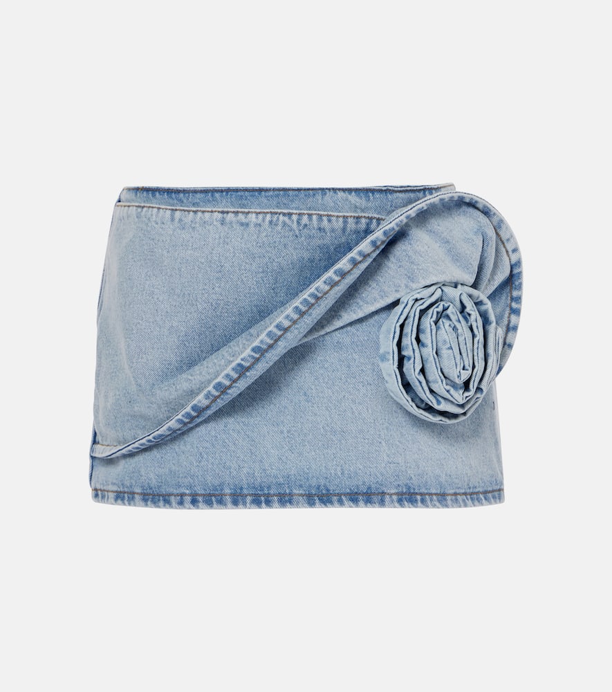 Magda Butrym Floral-appliqué denim miniskirt