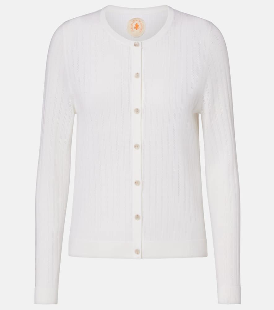 Pointelle virgin wool cardigan