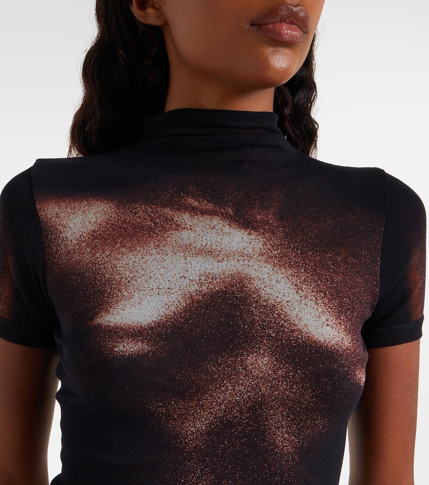 Trompe l'oeil mesh minidress