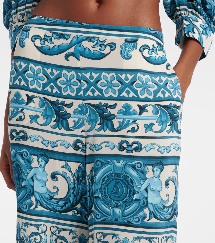 Printed wide-leg pants