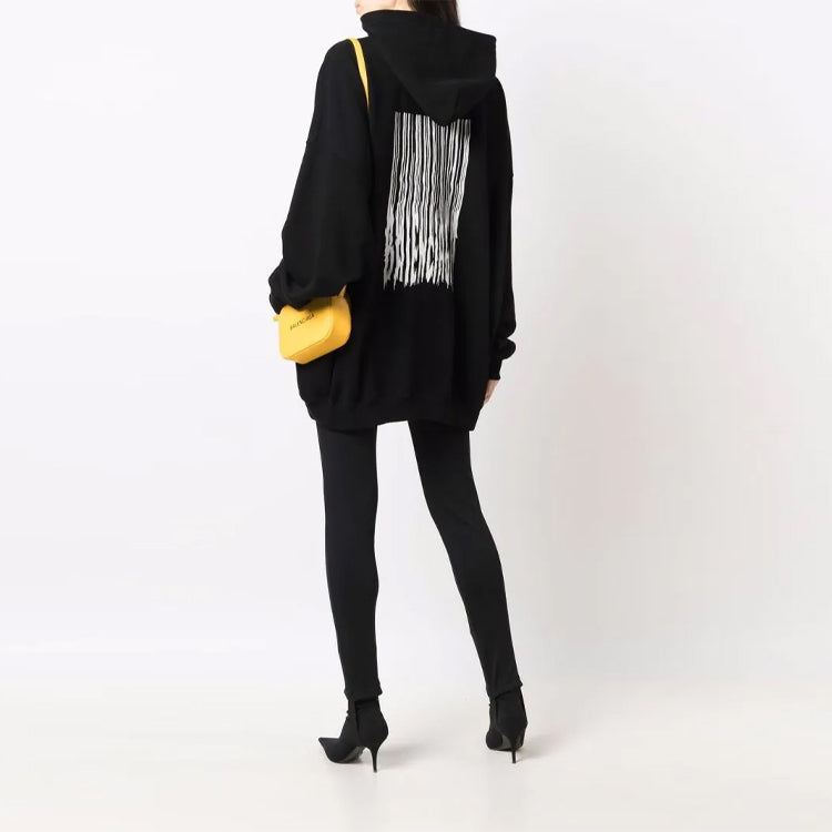 Barcode Cotton Hoodie 'Black'