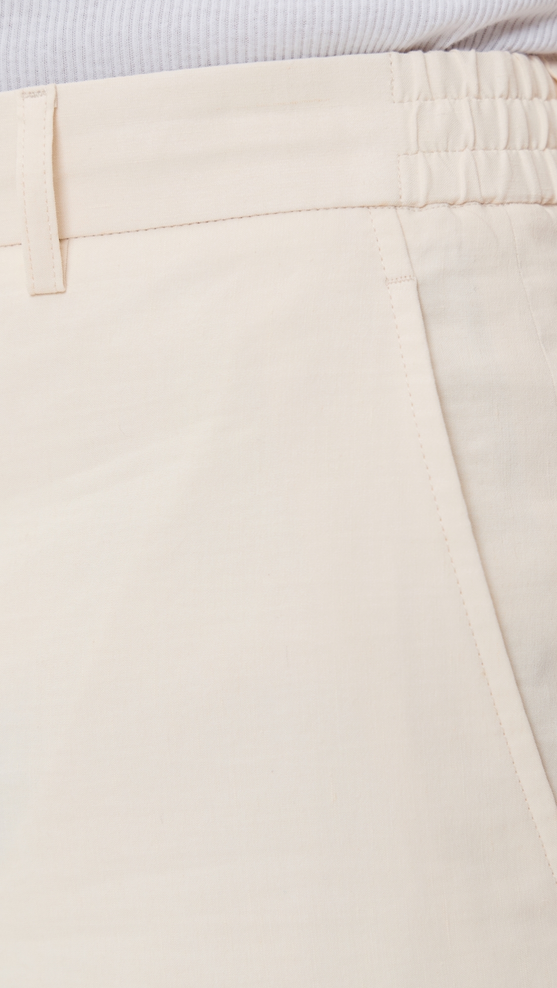 Theory Good Crunch Linen Curtis Drawstring Pants Egg Shell