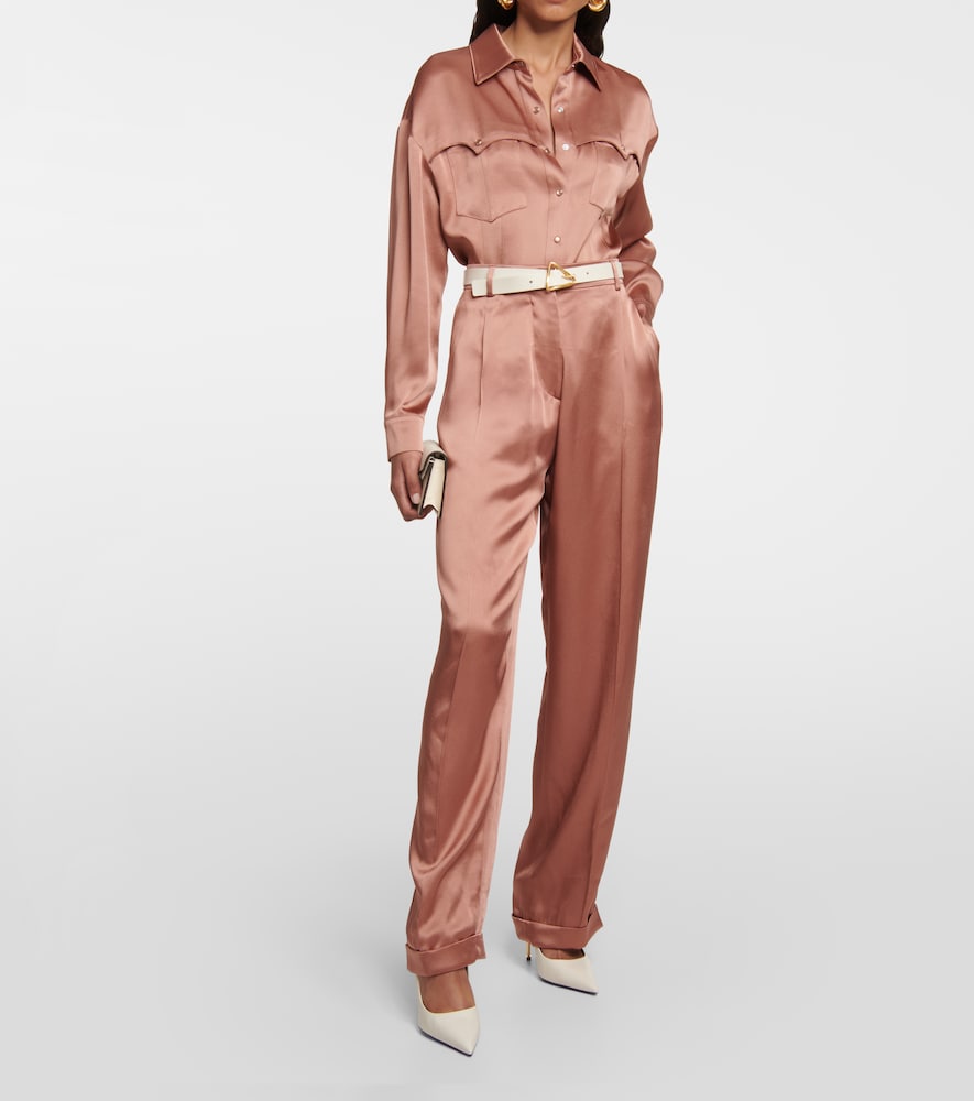 High-rise straight pants