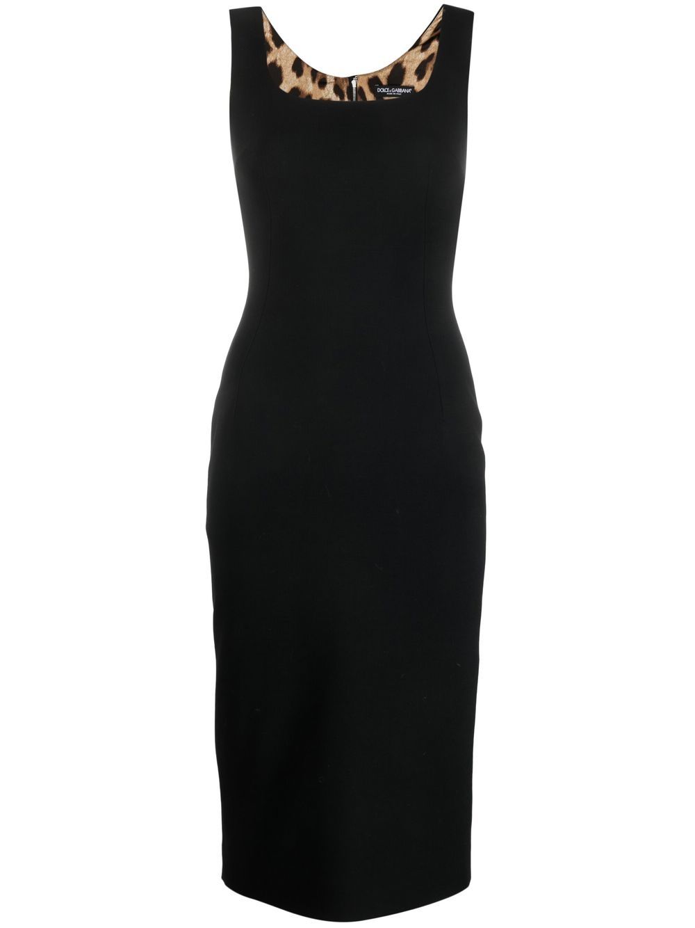 Square-neck midi dress - Black