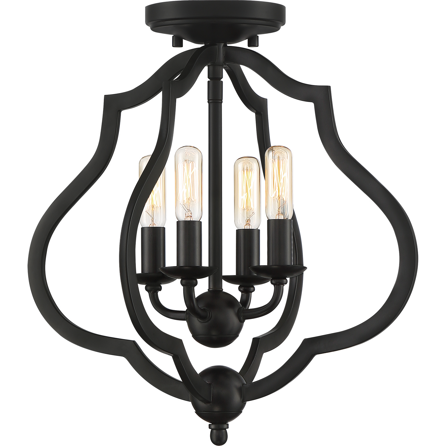 O'Keefe 4-Light Semi-Flush Mount in Matte Black