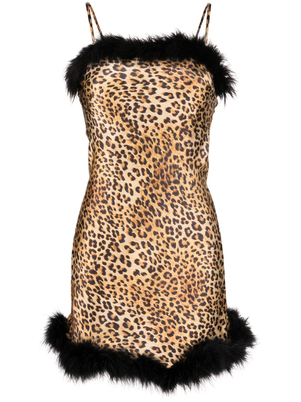Hollywood leopard-print silk slip dress - Brown