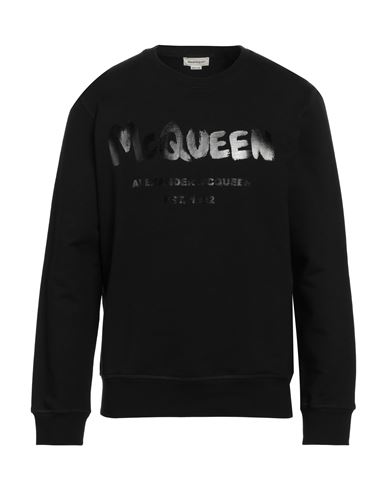 Man Sweatshirt Black Size L Cotton, Elastane