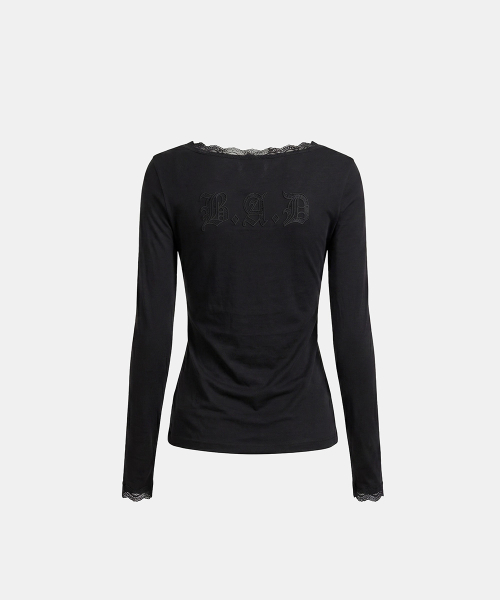 Lace Layered Loose Fit Long Sleeve