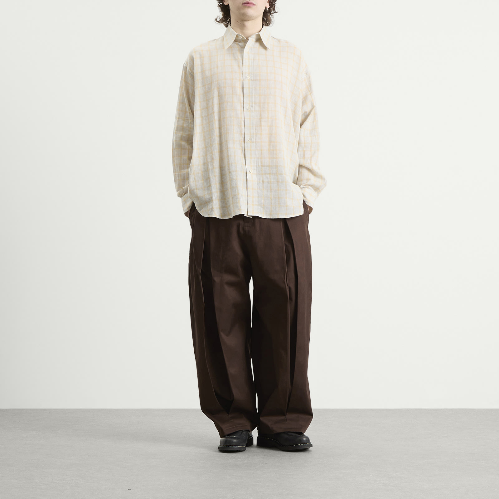 Men's Chisholm Check Shirt in Blue/Yellow Check