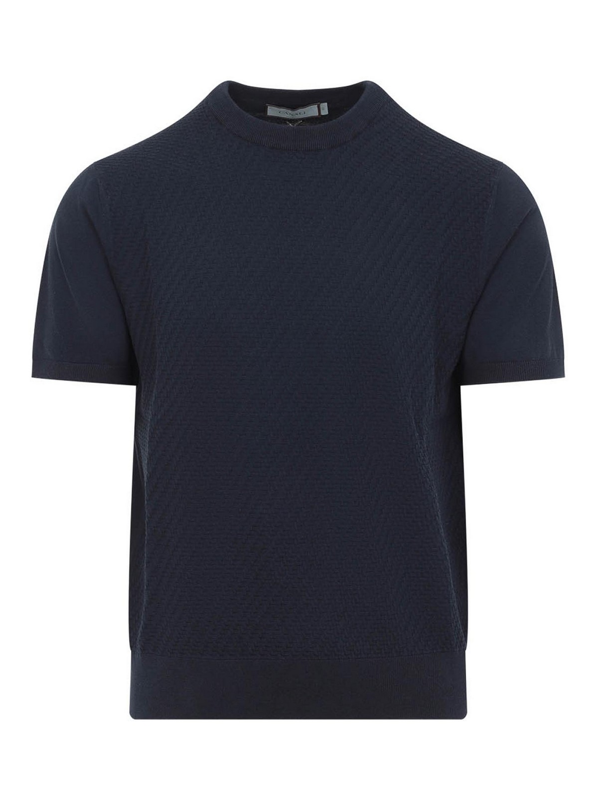 Dark Blue Cotton Blend Sweater